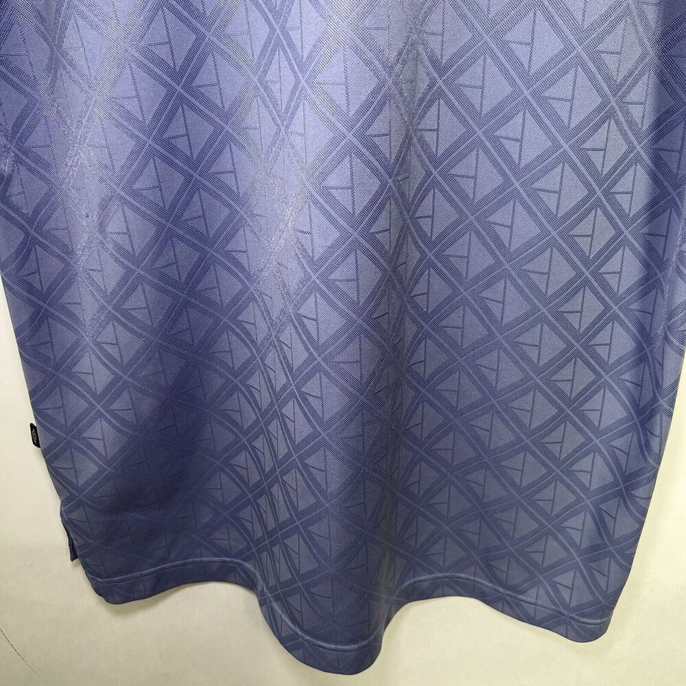 Straight Down Tullymore Golf Polo Mens Size XL Blue Geometric Diamonds Embroider - Picture 11 of 12
